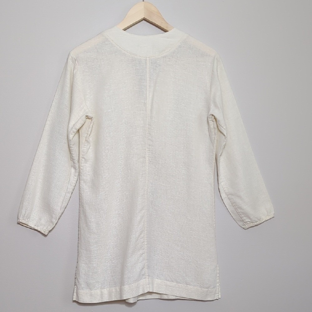 Patagonia Hempress Tunic Top Blouse Hemp Off‎ White Women's 8 Lightweight Sheer - Picture 12 of 15